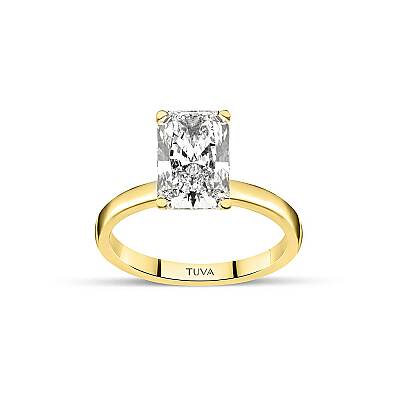 2.50 Karat Radiant Tektaş Pırlanta Yüzük - HRD Sertifikalı
