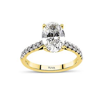 2.70 Karat Oval Tektaş Pırlanta Yüzük - HRD Sertifikalı