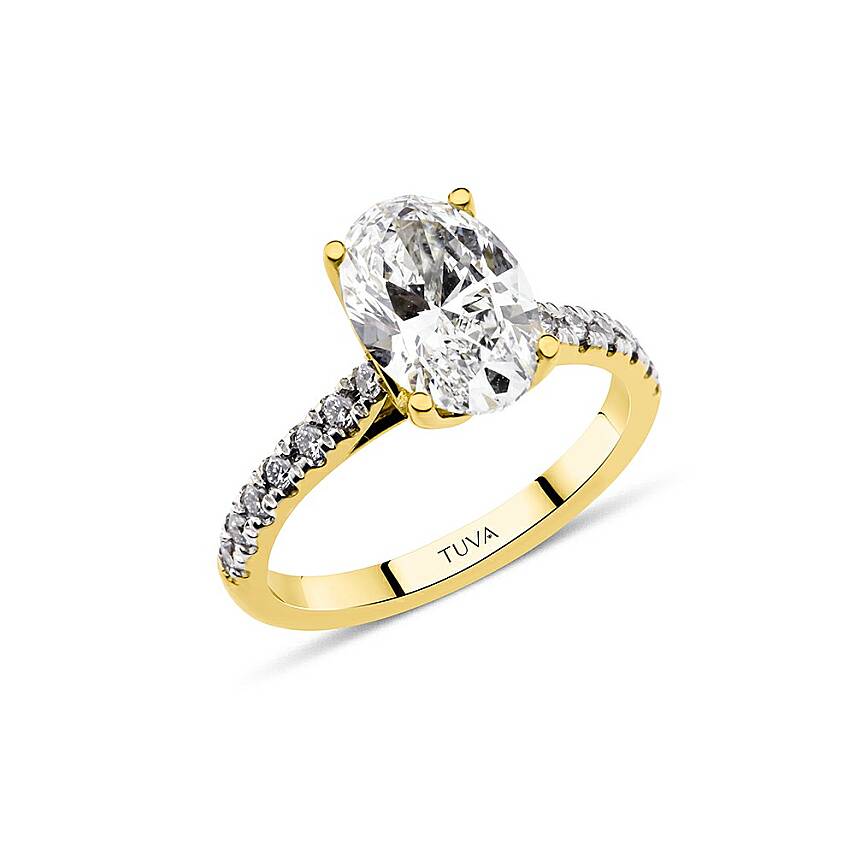 2.70 Karat Oval Tektaş Pırlanta Yüzük - HRD Sertifikalı - 2